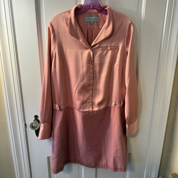 Tuckernuck Blush Silk Delfina Long Sleeve Dress Size Medium - Picture 1 of 7
